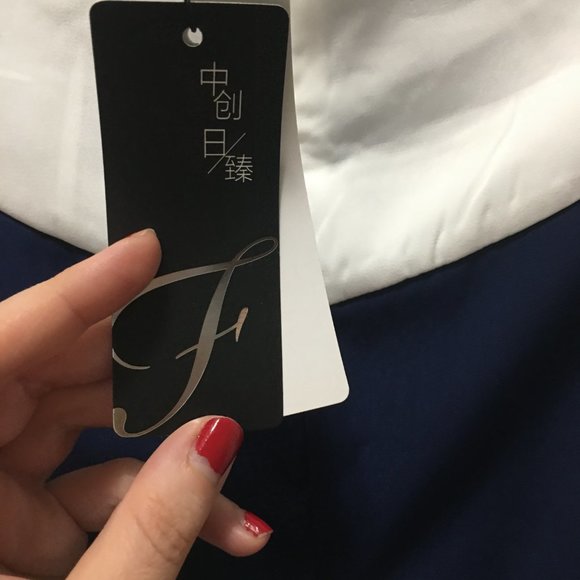 NWT! Dramatic high-low high-neck, striped top - Picture 5 of 6